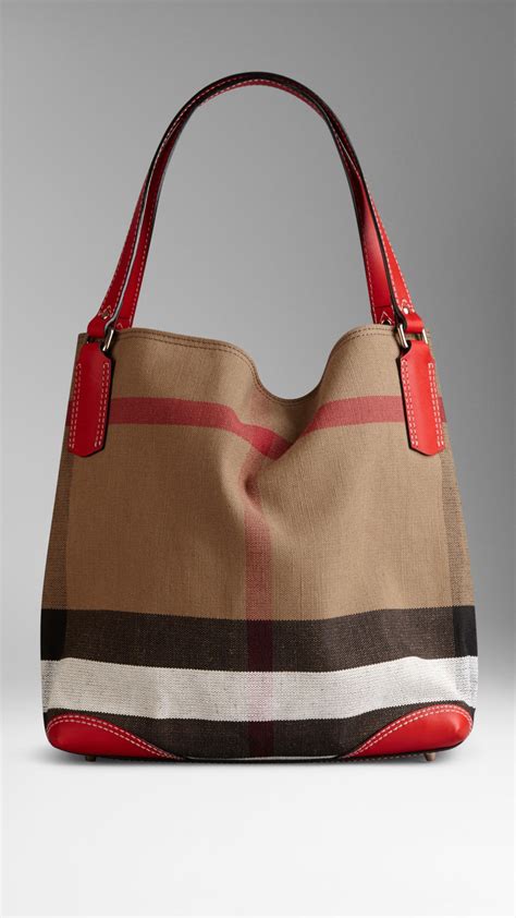 burberry banner bag red|burberry medium canvas check tote.